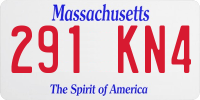MA license plate 291KN4
