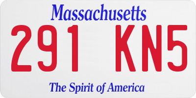 MA license plate 291KN5