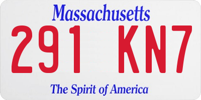 MA license plate 291KN7
