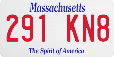 MA license plate 291KN8