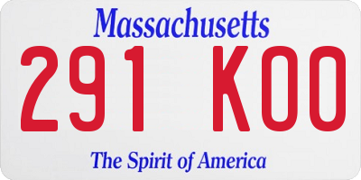 MA license plate 291KO0