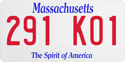 MA license plate 291KO1