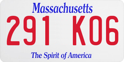 MA license plate 291KO6