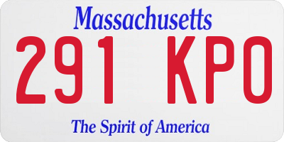 MA license plate 291KP0