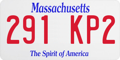 MA license plate 291KP2