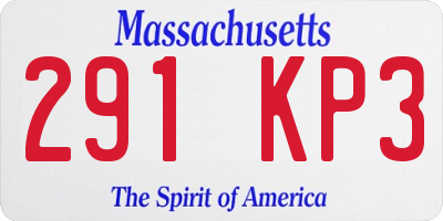 MA license plate 291KP3