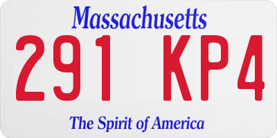 MA license plate 291KP4