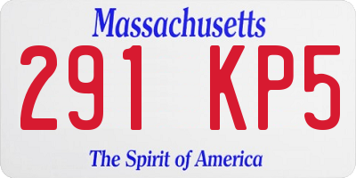 MA license plate 291KP5