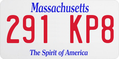 MA license plate 291KP8