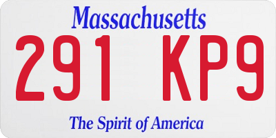 MA license plate 291KP9