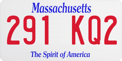 MA license plate 291KQ2