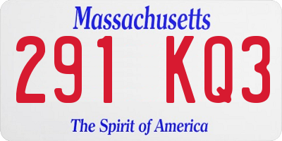MA license plate 291KQ3