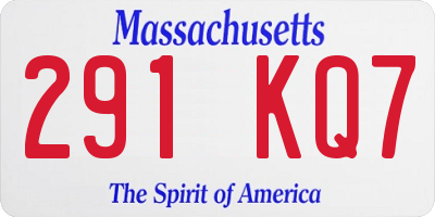 MA license plate 291KQ7