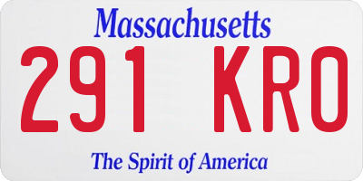 MA license plate 291KR0