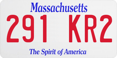 MA license plate 291KR2