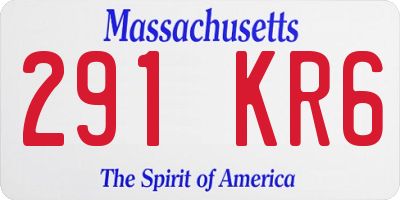 MA license plate 291KR6