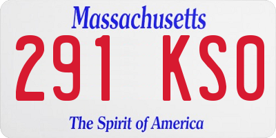 MA license plate 291KS0