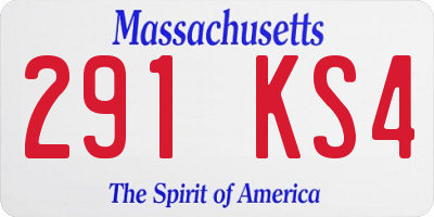 MA license plate 291KS4