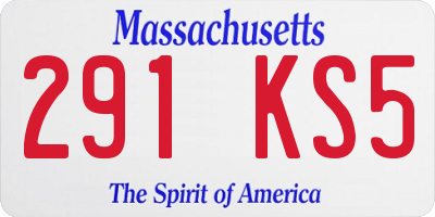 MA license plate 291KS5