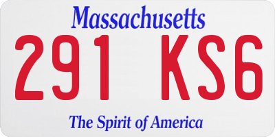 MA license plate 291KS6