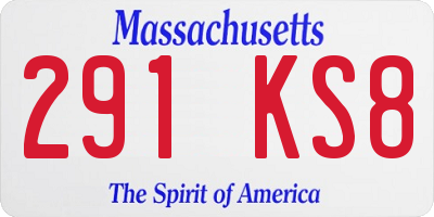 MA license plate 291KS8