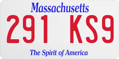 MA license plate 291KS9