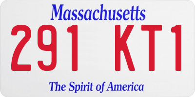 MA license plate 291KT1
