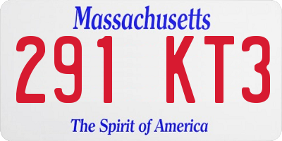 MA license plate 291KT3