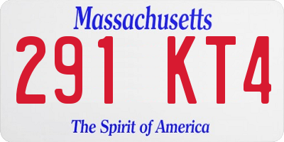 MA license plate 291KT4