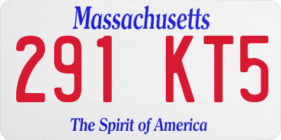 MA license plate 291KT5