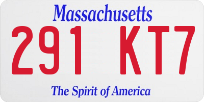 MA license plate 291KT7