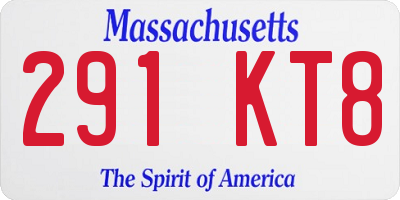 MA license plate 291KT8