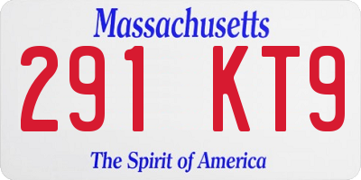 MA license plate 291KT9