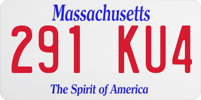 MA license plate 291KU4