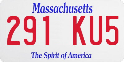 MA license plate 291KU5