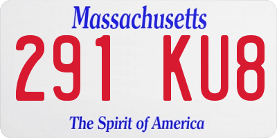 MA license plate 291KU8