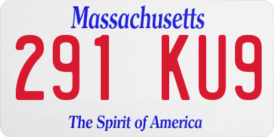 MA license plate 291KU9