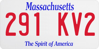 MA license plate 291KV2