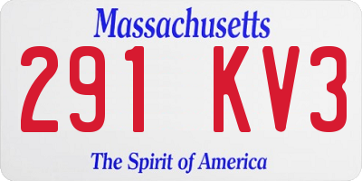 MA license plate 291KV3