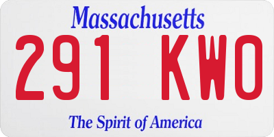 MA license plate 291KW0