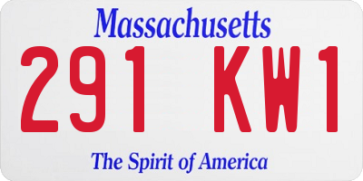 MA license plate 291KW1