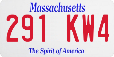 MA license plate 291KW4