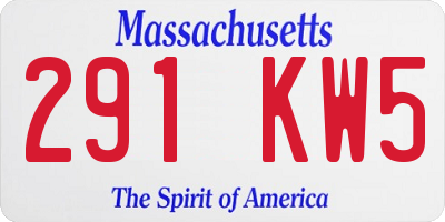 MA license plate 291KW5