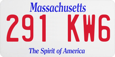 MA license plate 291KW6