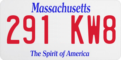 MA license plate 291KW8