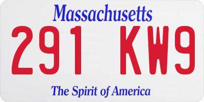MA license plate 291KW9