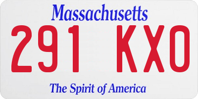 MA license plate 291KX0