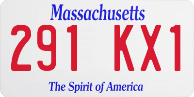 MA license plate 291KX1