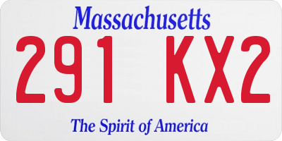 MA license plate 291KX2