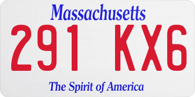 MA license plate 291KX6
